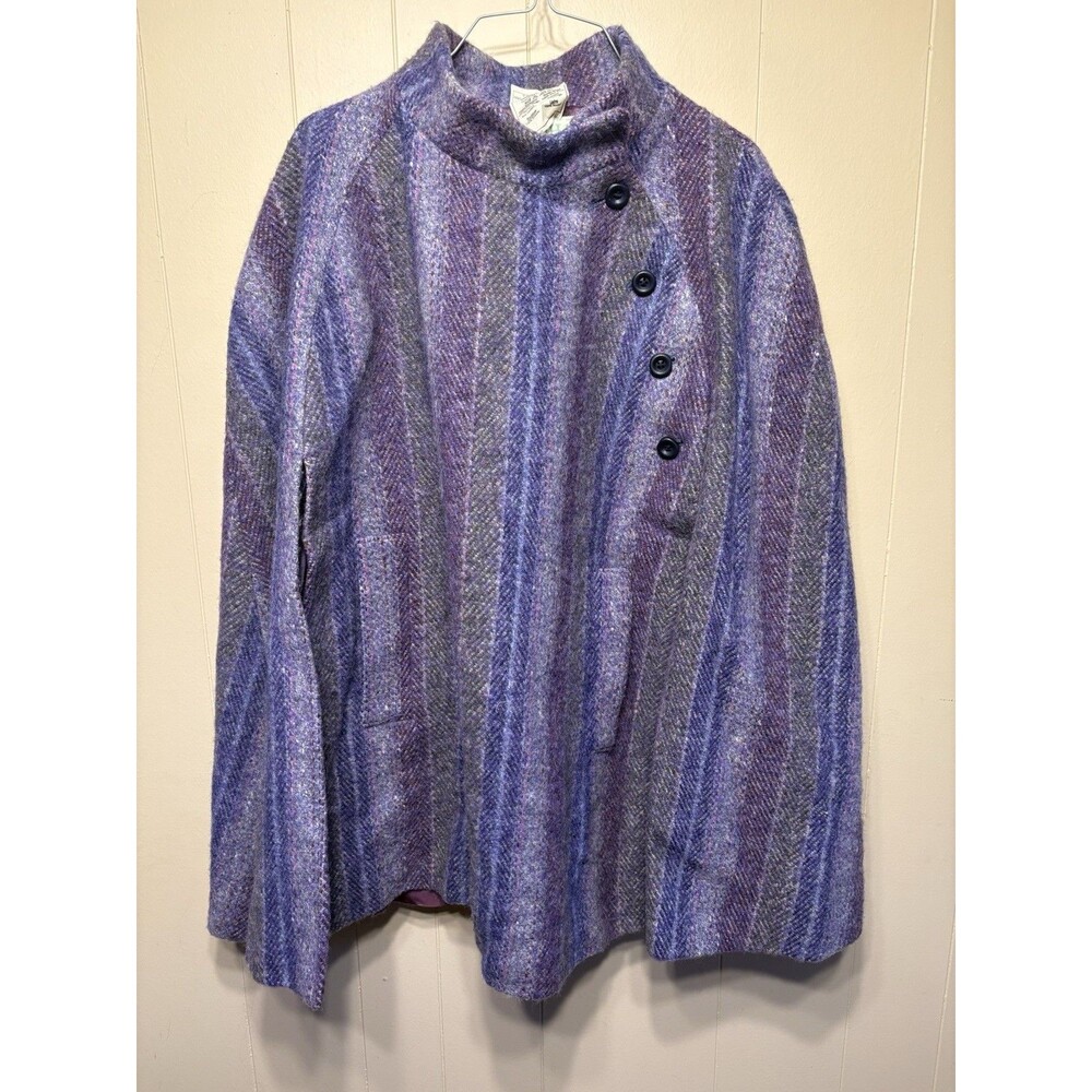 Vintage Purple Belted Jimmy Hourihan Short Wool Cape Pockets. Mint Condition